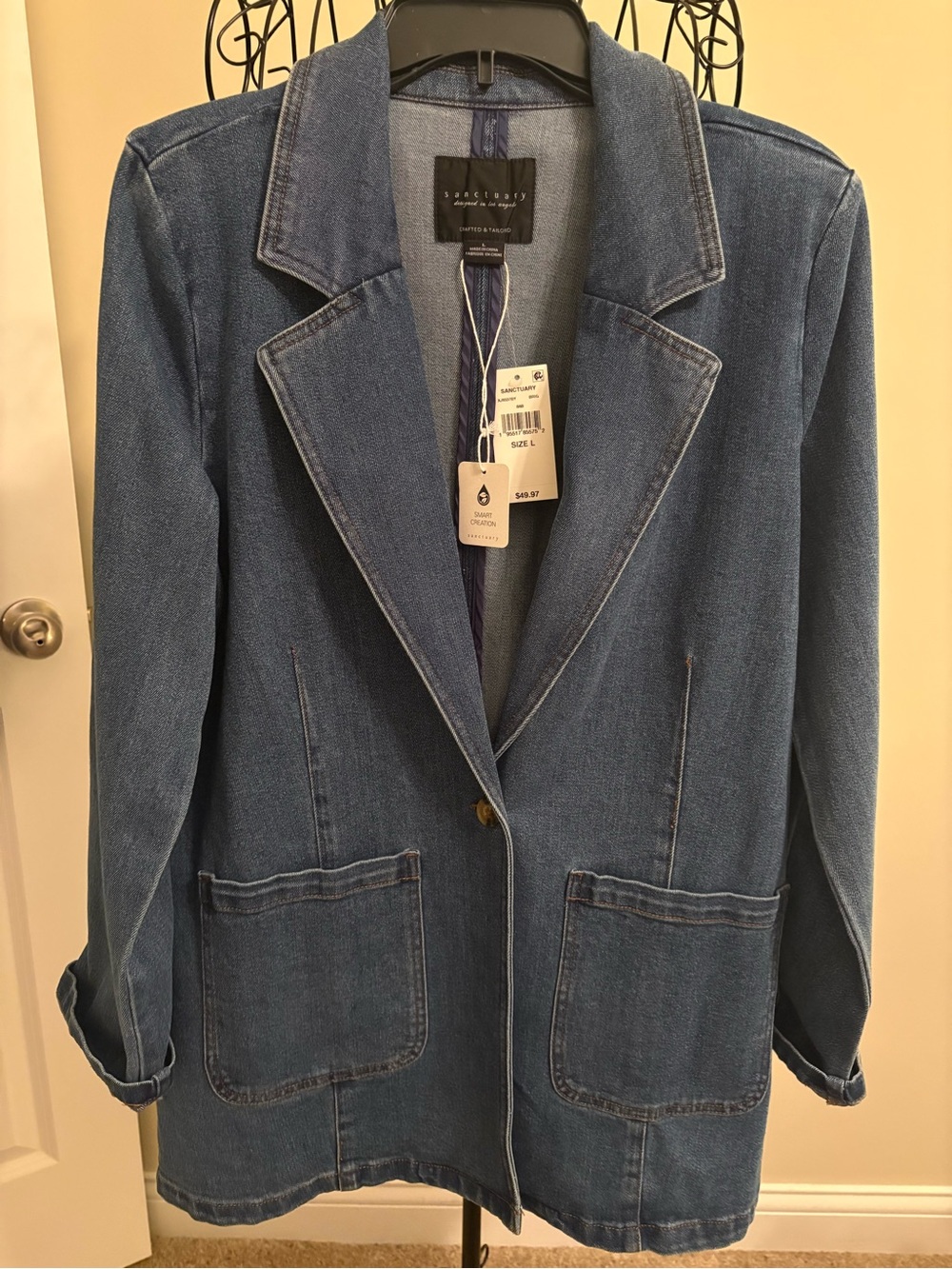 Sanctuary Blue Denim Blazer Jacket